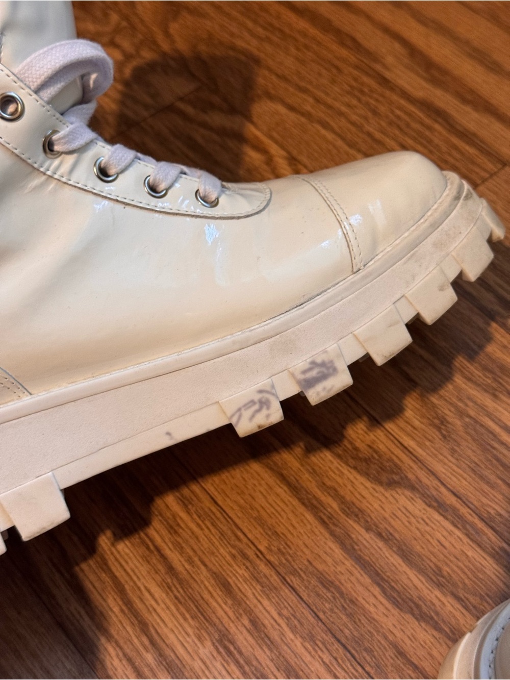 Schutz White Sutton Lace-Up Boots - Picture 7 of 7